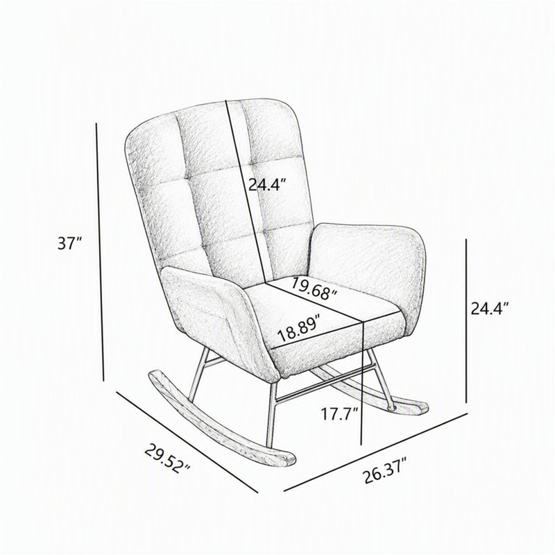 Fauteuil à bascule Teddy blanc crème