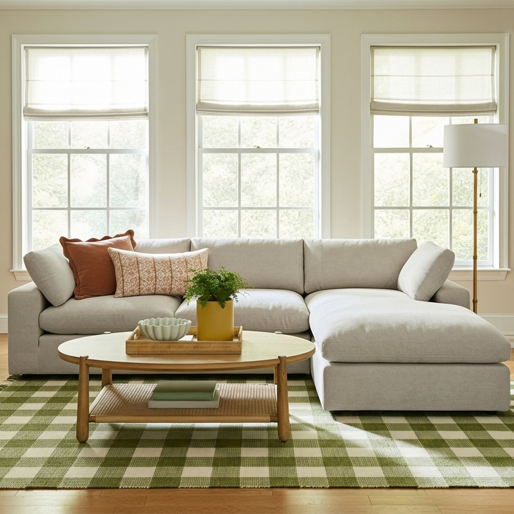 Asher 2 - Piece Upholstered Chaise Sectional, Right Hand Facing, Effie Linen Performance Linen