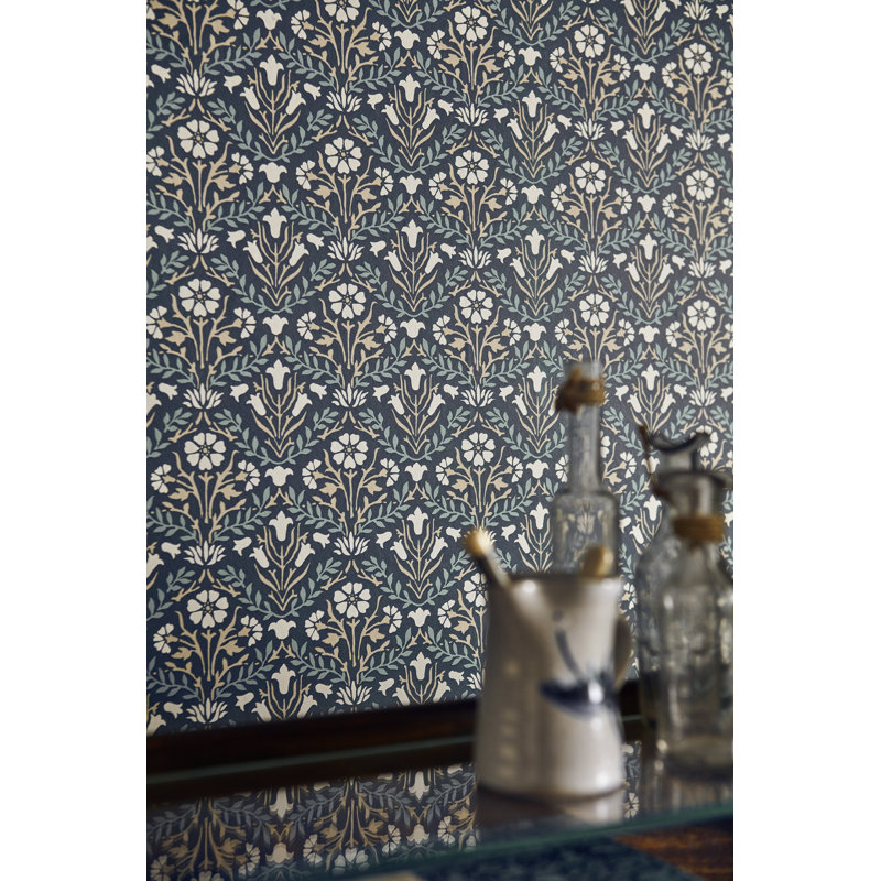 Bellflowers Wallpaper, Gray/Fennel