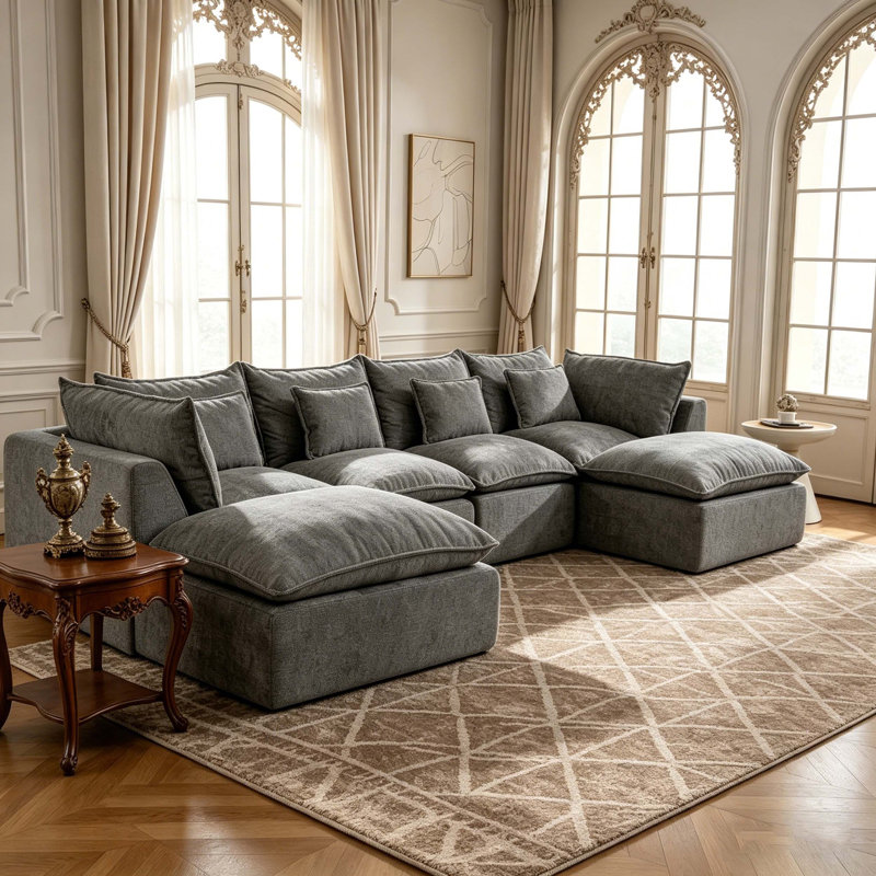 Canapé modulaire surdimensionné Cloud Couch, Antique Grey+4Seat+2Ottman