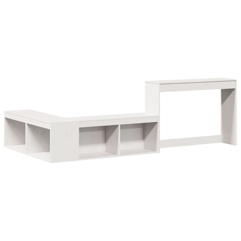 Brenlee 232cm W Solid Wood Bedside Table, White