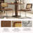 Modern Linen Dining Chairs Set Of 6, Rattan Back & Chrome Base,Coffee-968235998