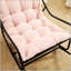 Chaise berçante d'extérieur avec coussin épais ultra-confortable, parfaite pour le salon, la chambre à coucher et le coin lecture, structure noire avec coussin rose