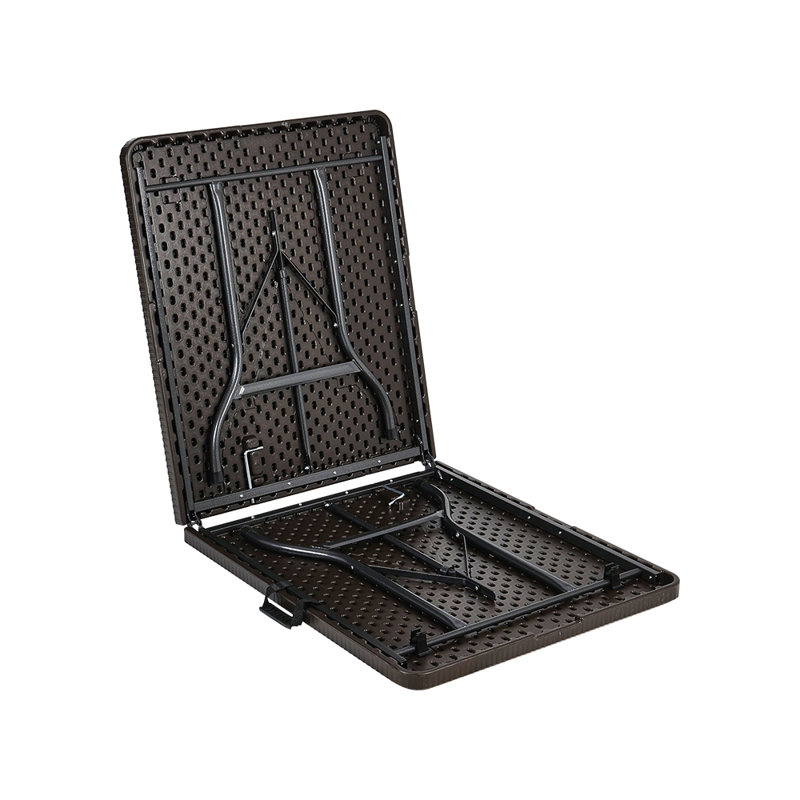 Ayvar Rectangular Metal Folding Outdoor Camping Table , 178cm cm W 74cm cm D, Black
