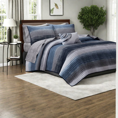 Premium Queen Bedding Sets, Microfiber Watercolor Stripe For Home