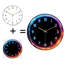 Horloge murale silencieuse en verre trempé de 30 cm, « Horloge murale numérique DEL avec effets colorés », sans tic-tac, fonctionne avec des piles (piles AA non comprises), décoration artistique pour la maison