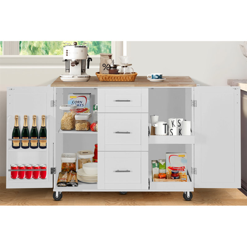 Burnetta Kitchen Island, White