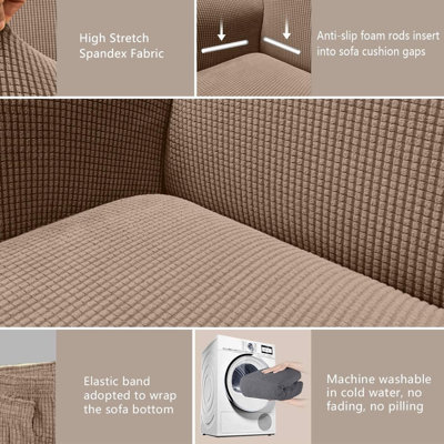 Polyester Box Cushion Sofa Slipcover