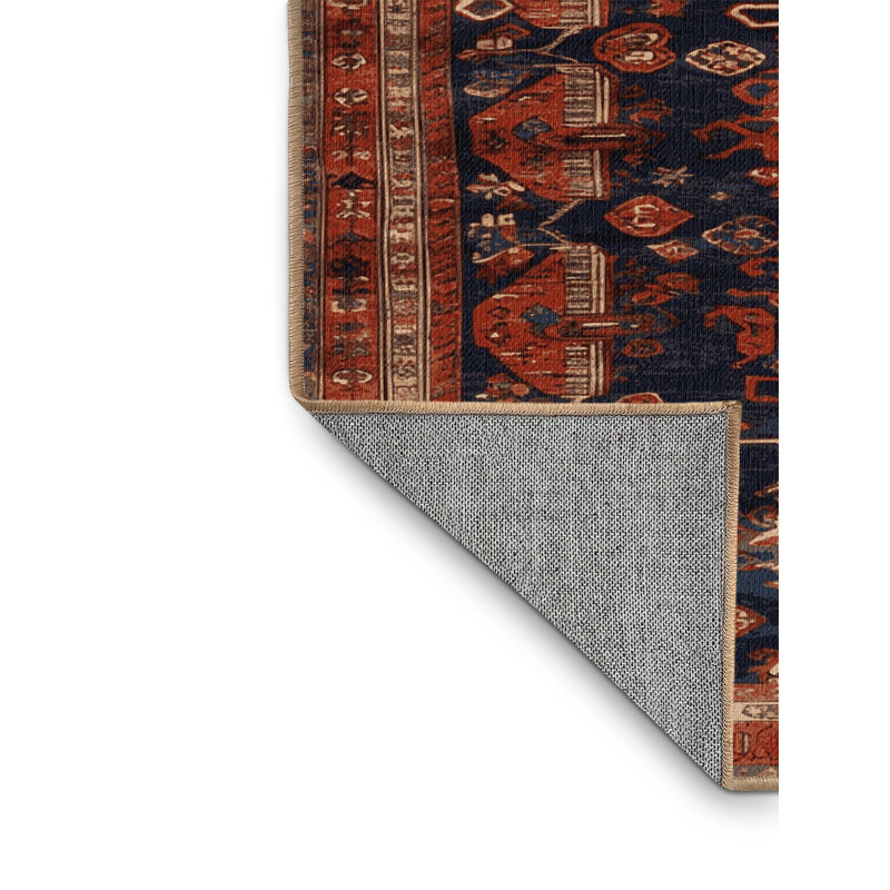 Machine Washable Turkish Brown Area Rug, Round 4'