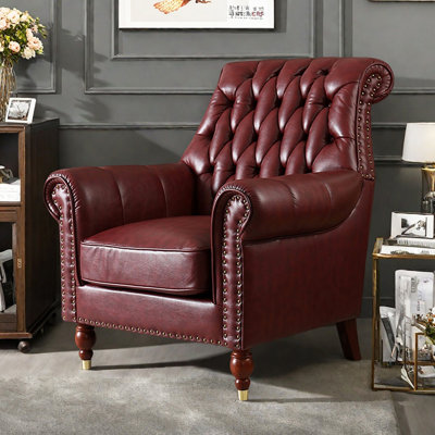 Living Room Casual Recliner with Vintage Rivet