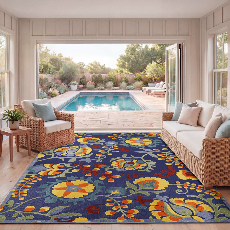 Tapis intérieur / extérieur Isalia, Rectangle 10 pi x 14 pi