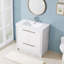 Meuble-lavabo simple 36 po avec plateau en marbre de culture, armoire de salle de bain moderne pré-assemblée, finition blanche, avec lavabo inclus