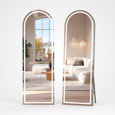 Modern & Contemporary Lighted  Arch Full Length Mirror with Temepered Glass & 3 Years Warranty