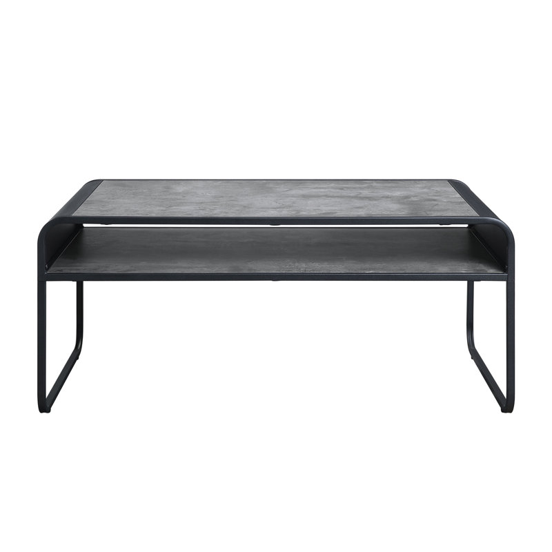 Table basse en béton gris et noir