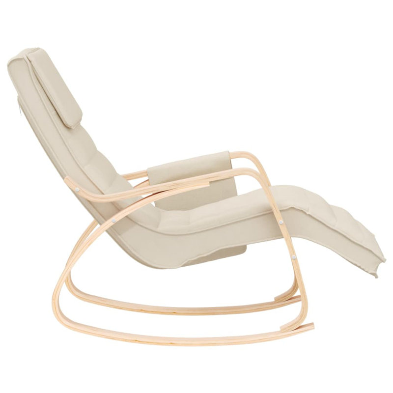 Chaise berçante George Oliver, tissu crème