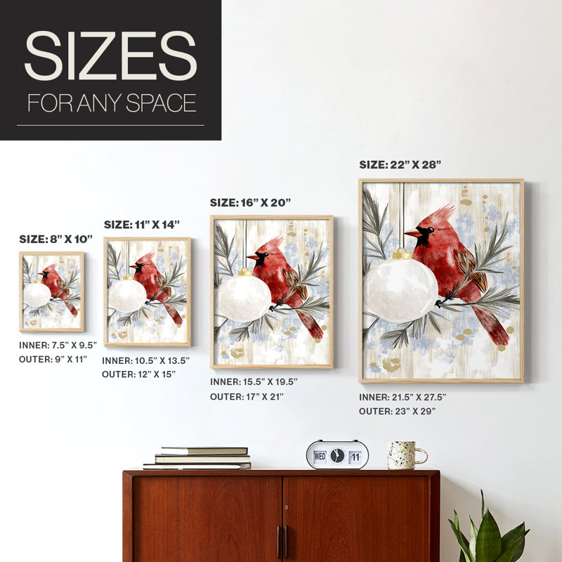 «Christmas Holiday Art DCCDXC III», reproduction d'art encadrée - bois massif, Naturel, H 15 po x l 12 po
