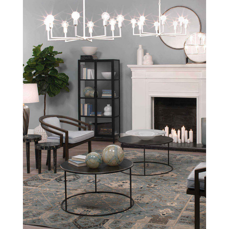 Jamie Young Park 8-Light White Gesso Modern Chandelier