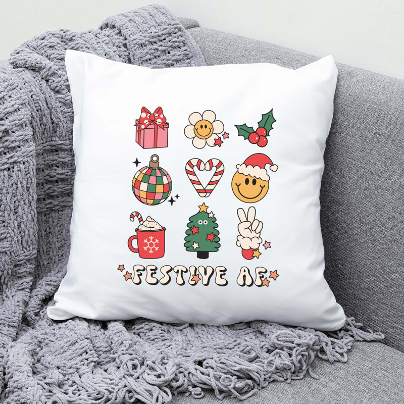 Christmas Polyester/Polyester Blend Reversible Throw Pillow, 16" x 16"