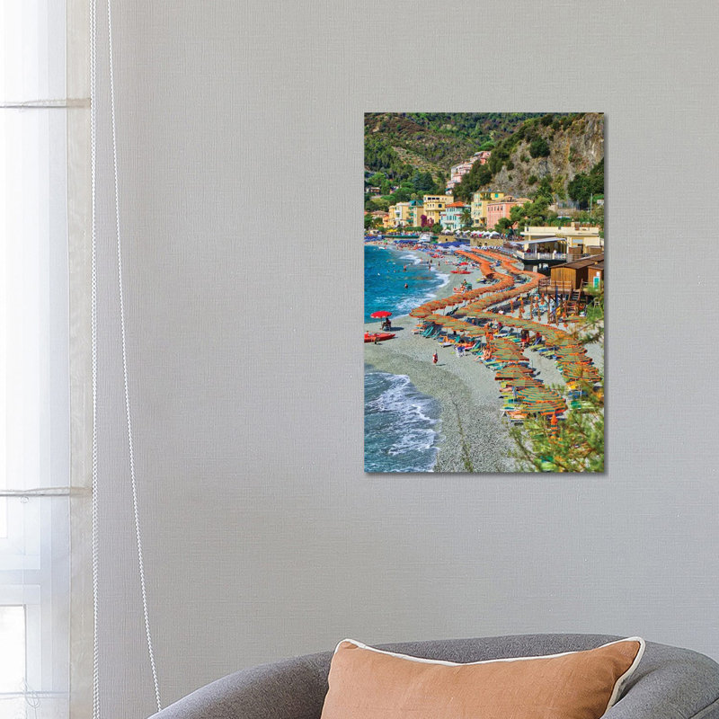 Take A Stroll @ Monterosso Al Mare Beach Cinque Terre 1 Piece Wall Art on Canvas, 66.04 cm H x 45.72 cm W x 3.175 cm D