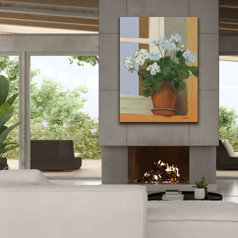 «Creancey Geraniums 2 Light» par Shirley Novak, art mural sur toile, H 54 po x l 40 po x P 1,5 po