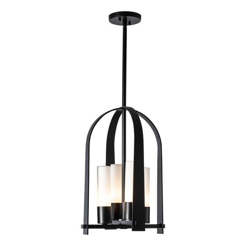 Triomphe 4 - Light Outdoor Hanging Lantern, Opal, Coastal Black