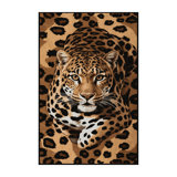 Washable Clouded Leopard Wildlife Area Rug