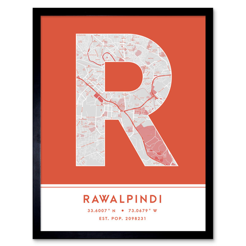 Rawalpindi Pakistan City - Single Picture Frame Typography