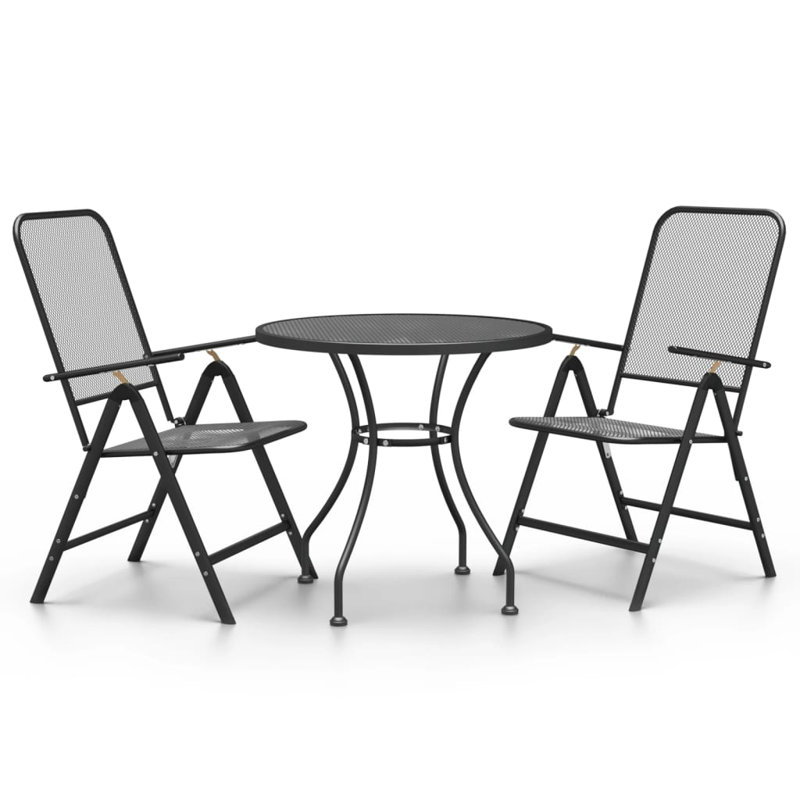 Ensemble de salle à manger de jardin extensible anthracite