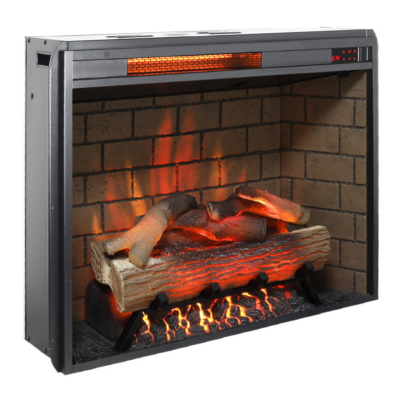 Electric Fireplace Insert With Removable Trim Kit, 1500W Heat Source, Smokeless Firebox, Adjustable Flame Effects & Brightness, 5000 /H, 400 Sq. Ft. Heating Zone, 3 Installation Options, /Ul