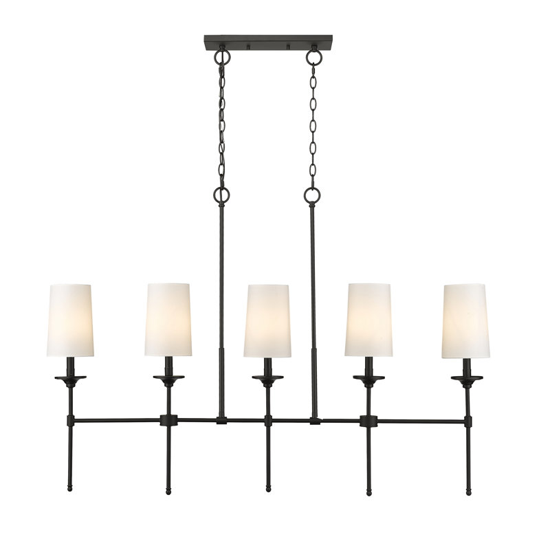 Hayse 5 - Light Dimmable Linear Chandelier, Matte Black