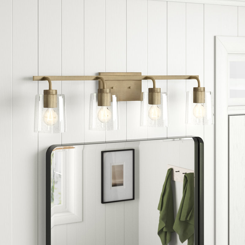 Greyson 4 - Light Dimmable Vanity Light, Aged Brass