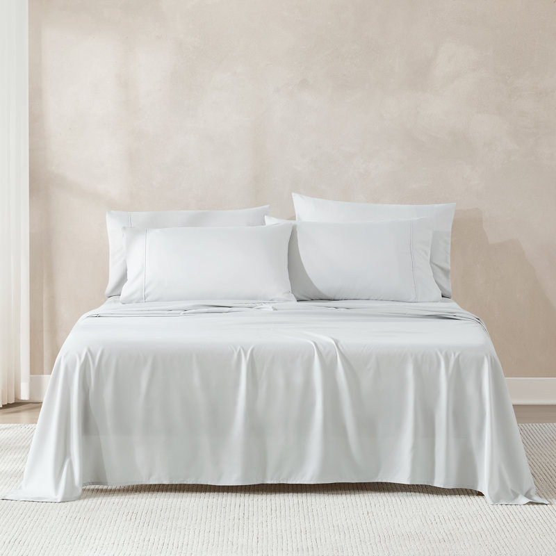 Verona Solid Sheet Set, Gray, King Sheet Set with 4 Pilowcases