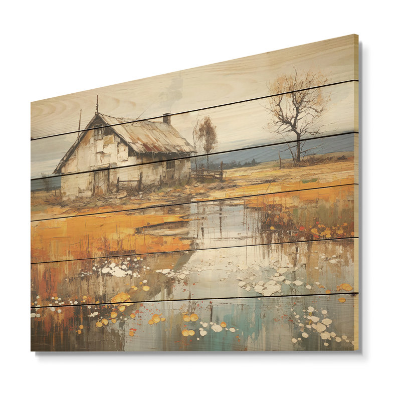 Countryside Farm Fusion Unveiled - Farm Wood Wall Art On Natural Pine Wood, 30" H x 40" W