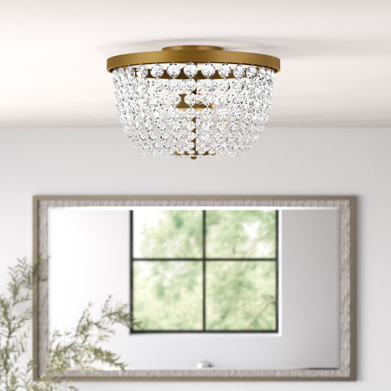 Malden 3 - Light Unique/Statement Urn Flush Mount, Brass, 8.5" H x 13" W x 13" D
