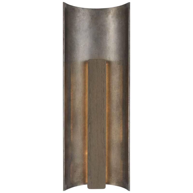 Anne-Marie Barton Remi 18" Sconce, Mottled Pewter/Warm Walnut