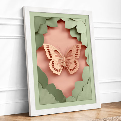 Layered Butterfly Botanical - Framed Print