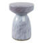 Table d'appoint ronde moderne avec base en verre artistique - Table de bout de salon étroite avec design sculptural pour maisons élégantes - 18 po, rose