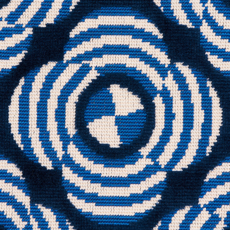 Schumacher x Johnson Hartig Le Moderne Cut Velvet Fabric, Cobalt