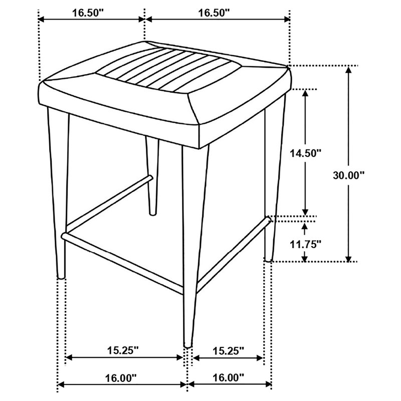 Tabouret de bar rembourré en cuir Keaunna - brun, Tabouret de bar (siège d’une hauteur de 30 po)