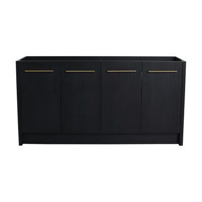 Meuble-lavabo moderne de 60 po, pli en châtaignier noir, porte à fermeture en douceur, rangement suffisant à inspecter soigneusement, contreplaqué procurant solidement du pouce, présentation, grande idée, enrichissement