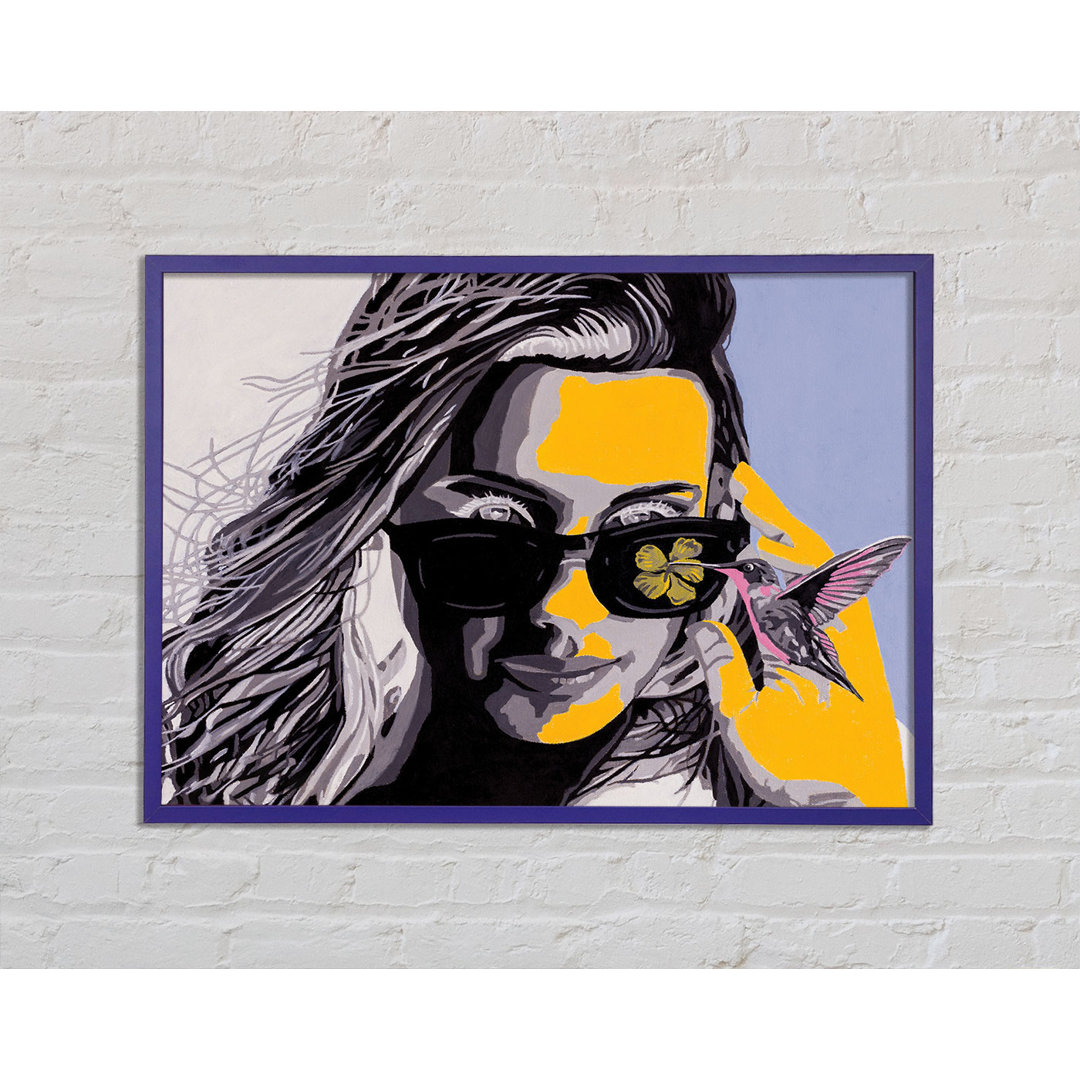 Frau Sonnenbrille Popart - Einzelner Bilderrahmen Kunstdrucke