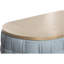 Table basse en chenille bleu sarcelle clair