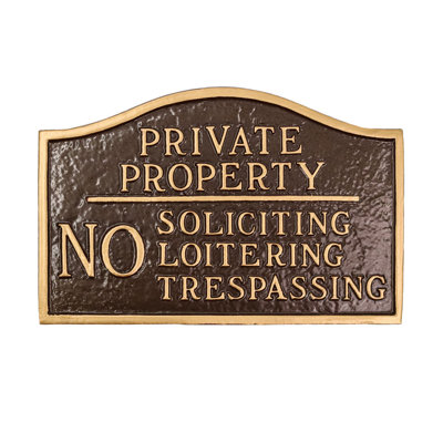 Plaque de déclaration en arche souple standard, non sollicité, sans flânage - propriété privée