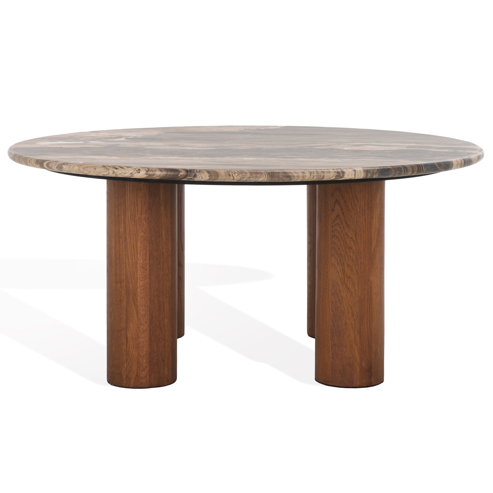 36" Genuine Marble Coffee Table, Walnut Marble