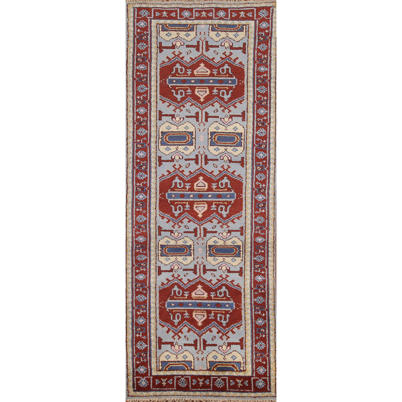 Geometric Traditional  Oriental Runner Rug 3x8