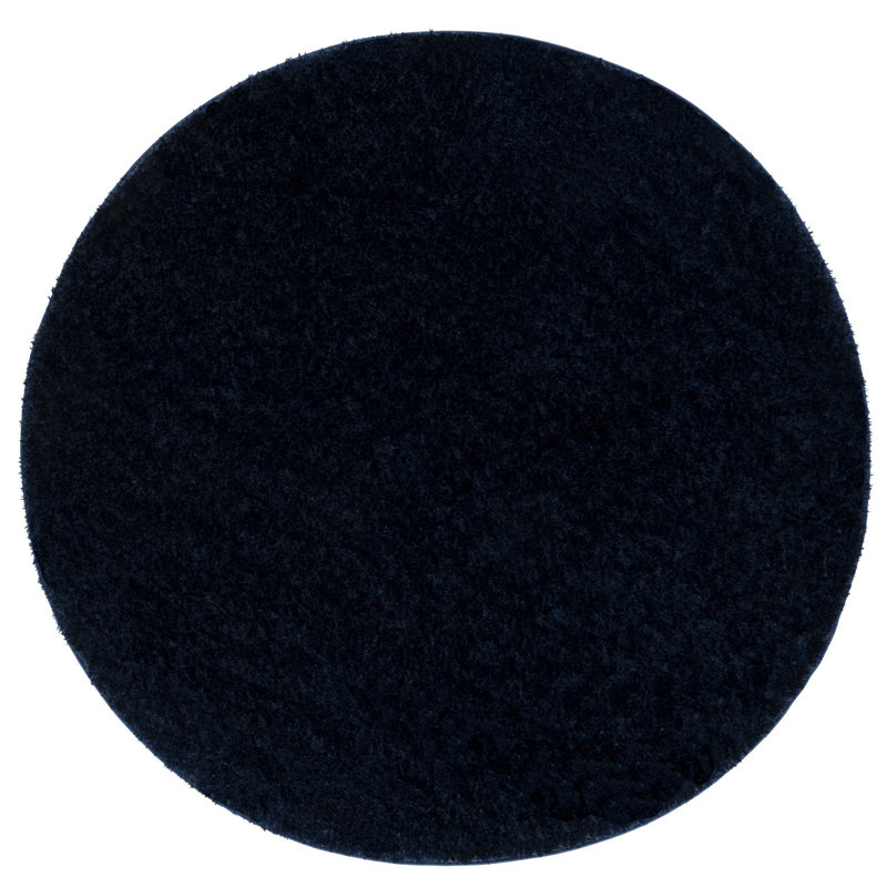 Tapis bleu marine Power Loom, Rond 6 pi 7 po