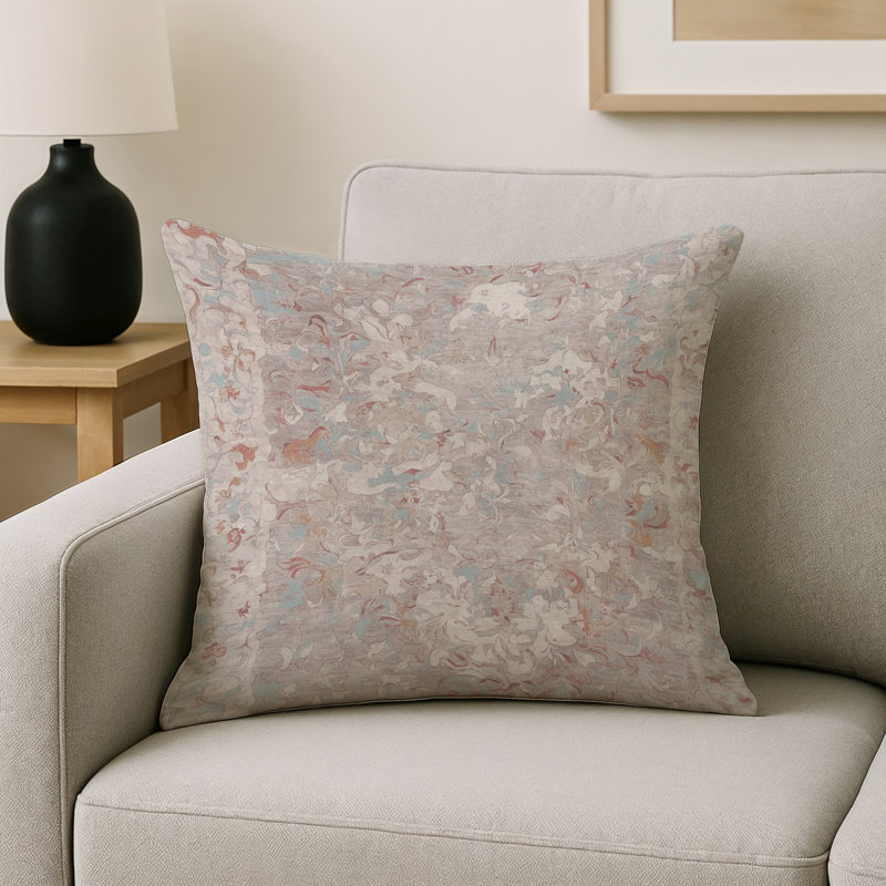 Coussin décoratif intérieur et extérieur Modern, Carré 16 po, Gris abstrait 22