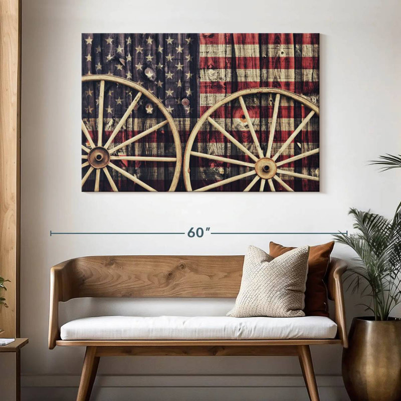 Borges American Wagon Wheels, 32" H x 48" W