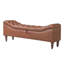 Banc de bout rembourré en cuir de polyuréthane long de 57,7 po avec rangement caché, siège capitonné et pieds en bois d'hévéa Odel-134492464