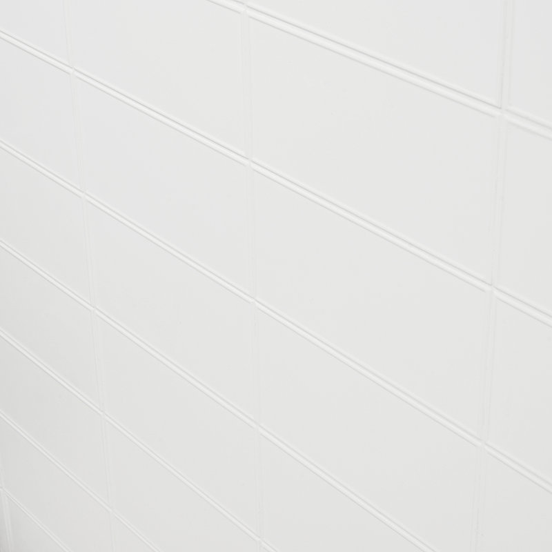 Tori Border Ceramic Subway Tile, White, 4" W x 8" L